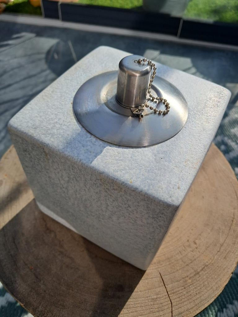 Betonnen  look tuinfakkel / olielamp, Tuin en Terras, Fakkels, Ophalen of Verzenden, Gebruikt