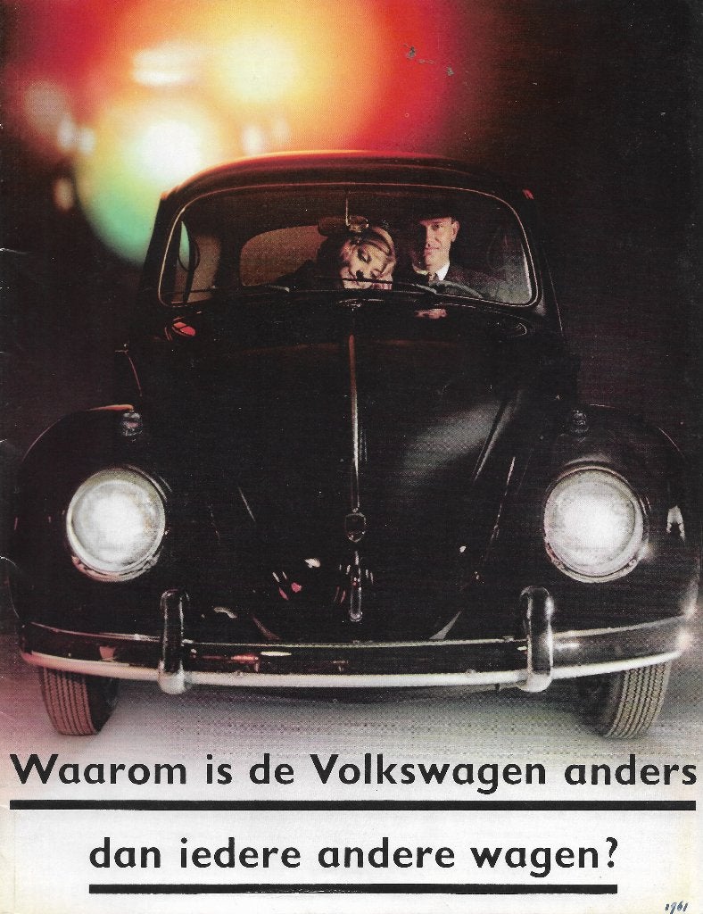 Brochure VW Volkswagen Kever De Luxe en Cabriolet, 1960 (NL), Pon's Automobielhandel, Amersfoort., Nieuw, Ophalen of Verzenden