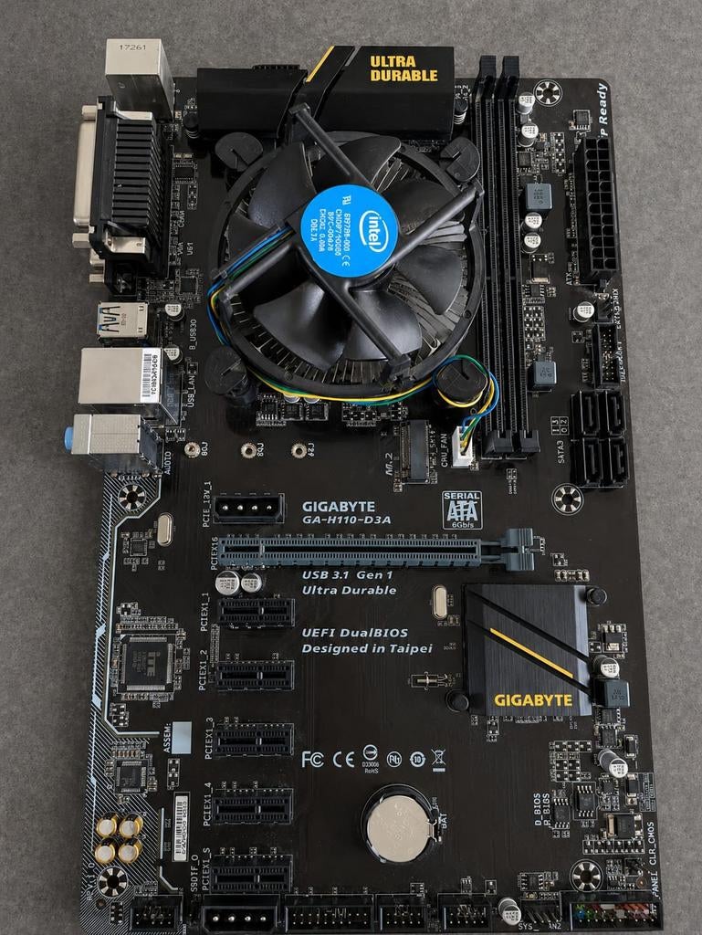 Gigabyte GA-H110-D3A Moederbord (getest en werkend), Computers en Software, Moederborden, Ophalen, Gebruikt, LGA1151, DDR4