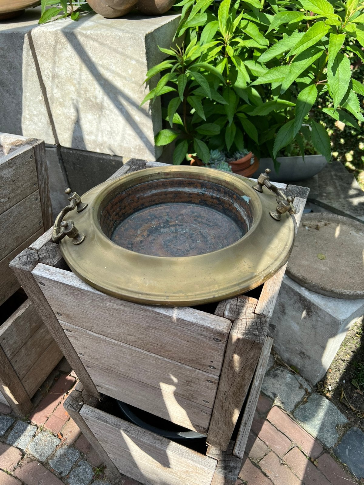 Koperen drinkschaal voor tuin, Tuin en Terras, Ophalen of Verzenden, Gebruikt, Overige materialen, Overige typen