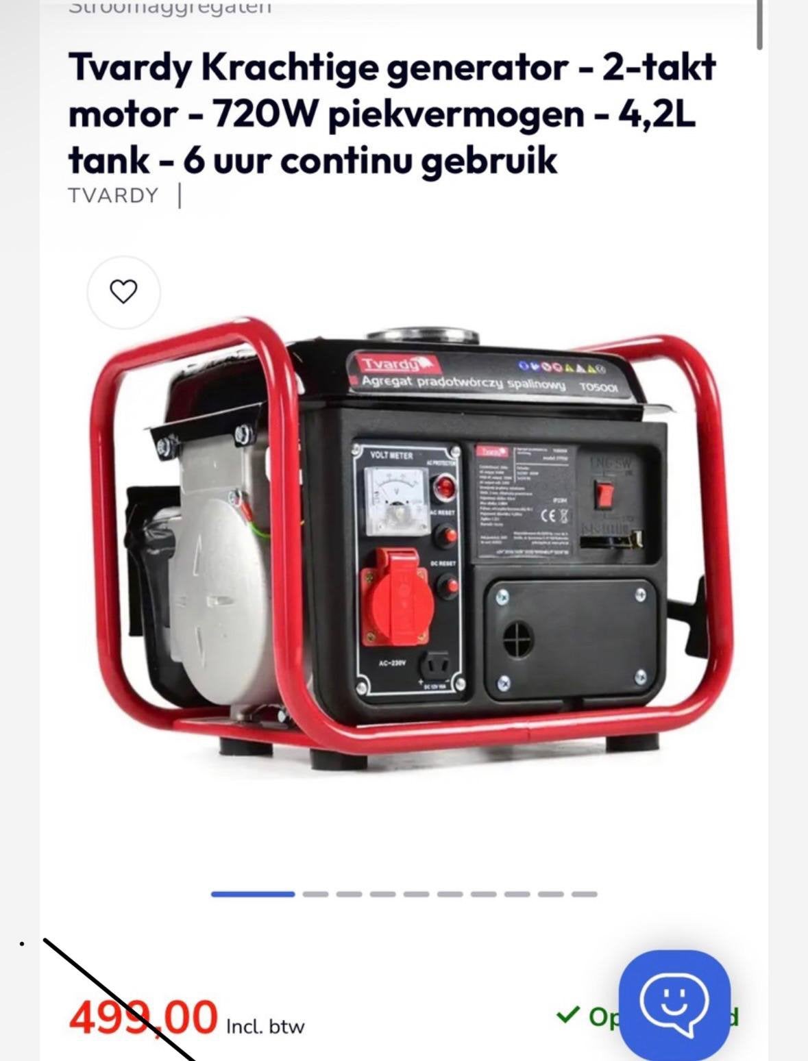 Tvardy krachtige stroom generator NIEUW, Ophalen of Verzenden, Zo goed als nieuw