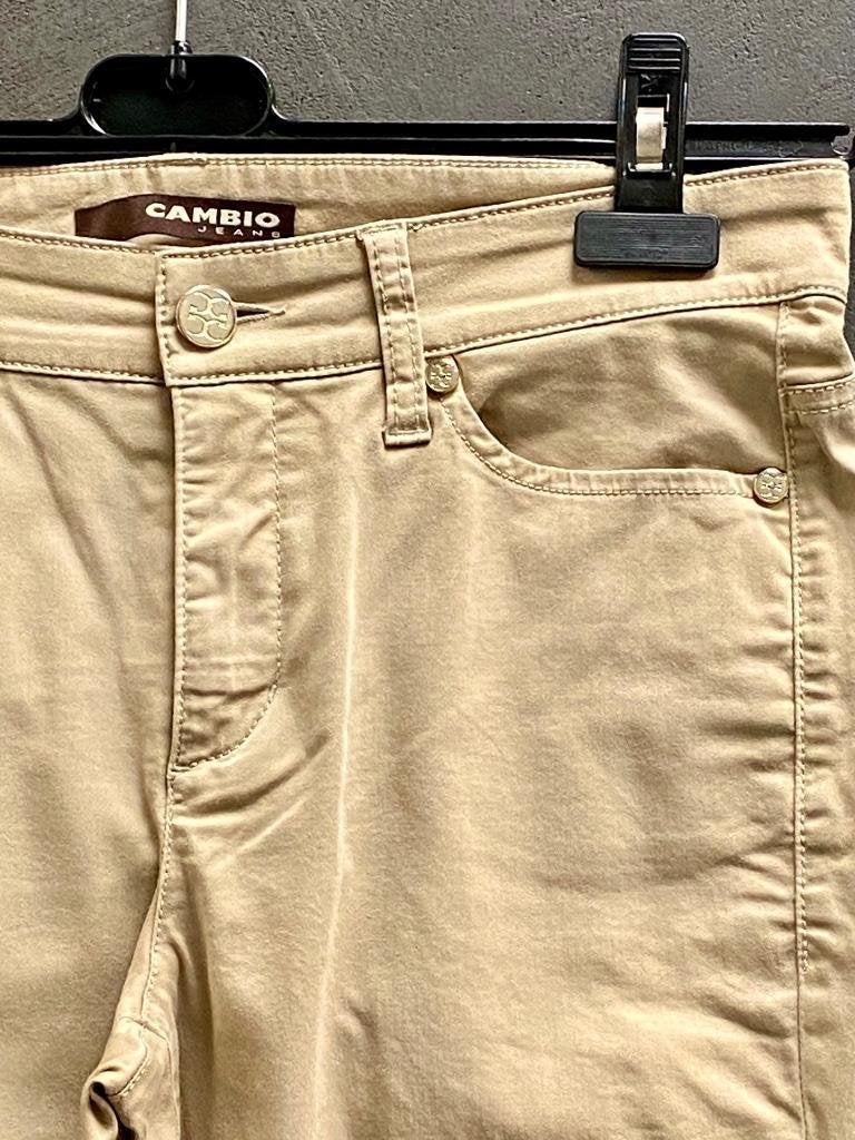 J236 Cambio maat 38=M 7/8e broek Piera jeans beige, Kleding | Dames, Broeken en Pantalons, Maat 38/40 (M), Cambio, Beige, Ophalen of Verzenden