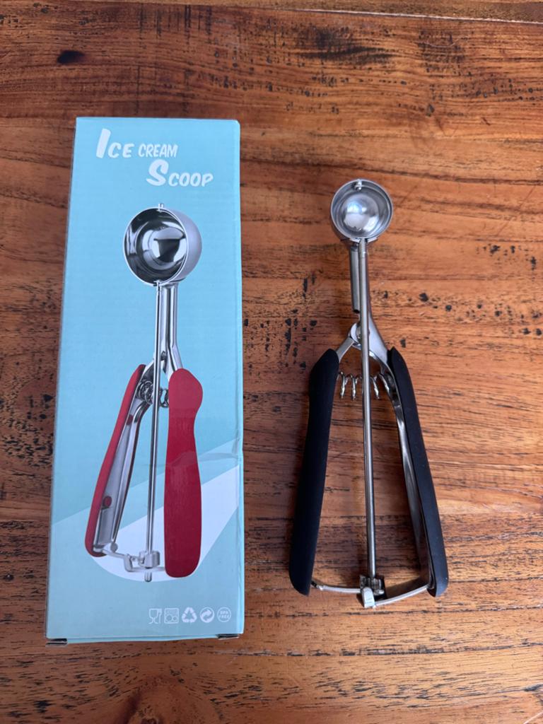 Nieuwe RVS ijsschep / ice cream scoop met comfortabele handg, Overige typen, Ophalen of Verzenden, Metaal, Nieuw