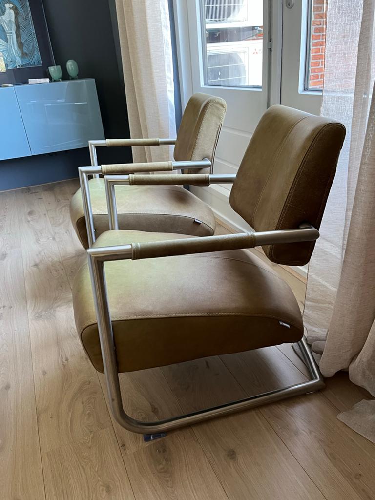 Fauteuils Zeno van designmerk Xooon, Ophalen, Gebruikt, Minder dan 75 cm, Leer