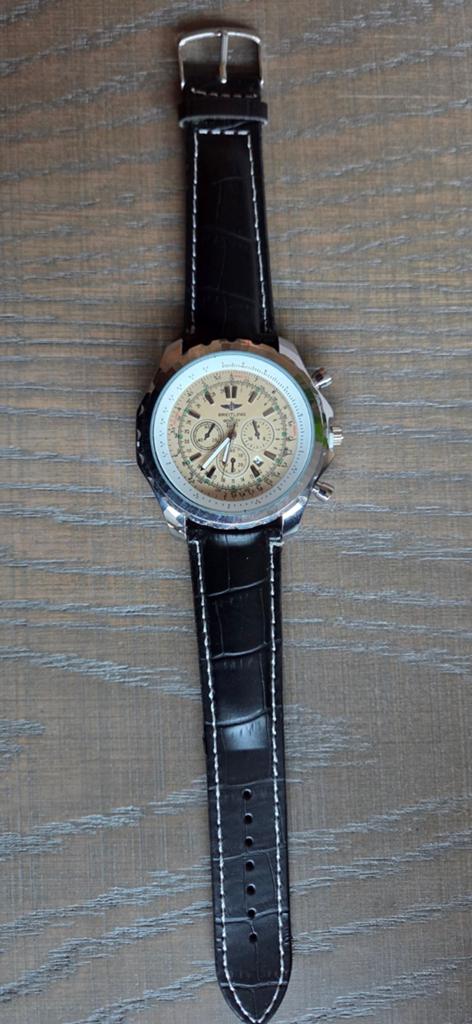 Stijlvol Breitling Bentley Herenhorloge - Zo goed als nieuw, Leer, Staal, Breitling, Polshorloge