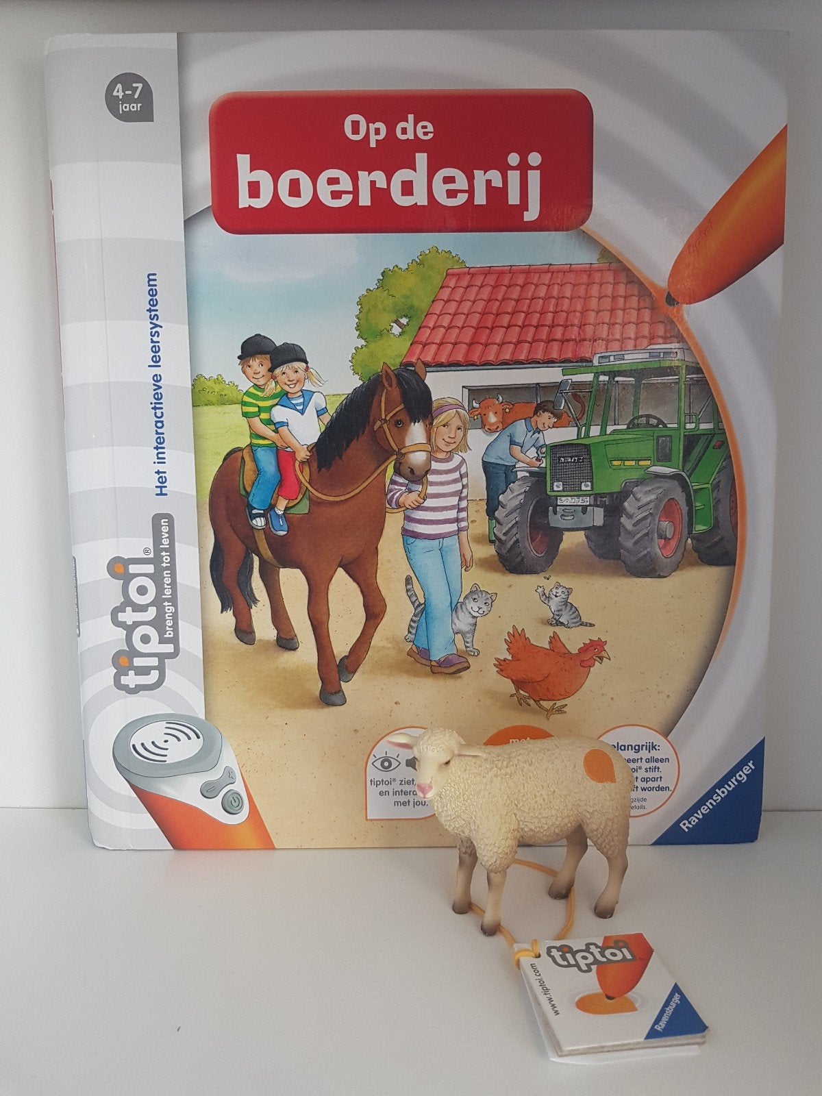 TipToi Boek Op De Boerderij + Schaap (Speelfiguur) 4-7 jaar, Ophalen of Verzenden, Zo goed als nieuw, Ontdekken, Met geluid