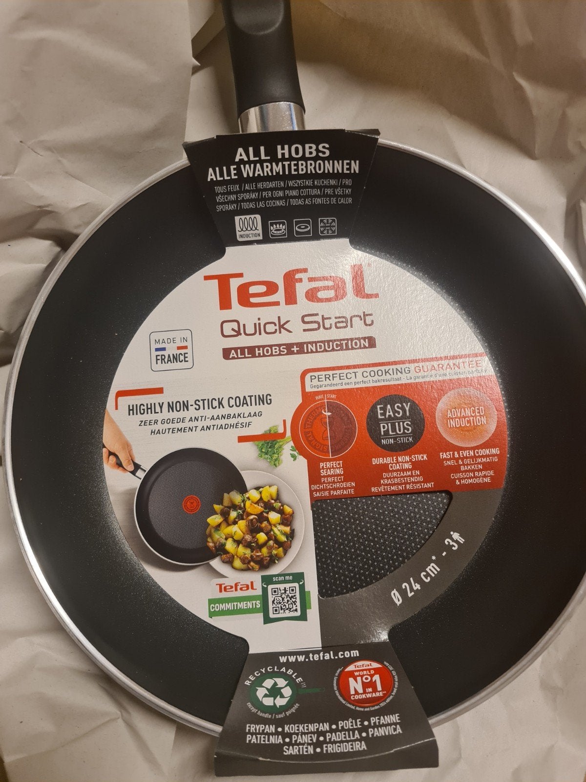 Tefal quick start koekenpan, 24cm., Koekenpan, Tefal, Antiaanbaklaag, Ophalen of Verzenden