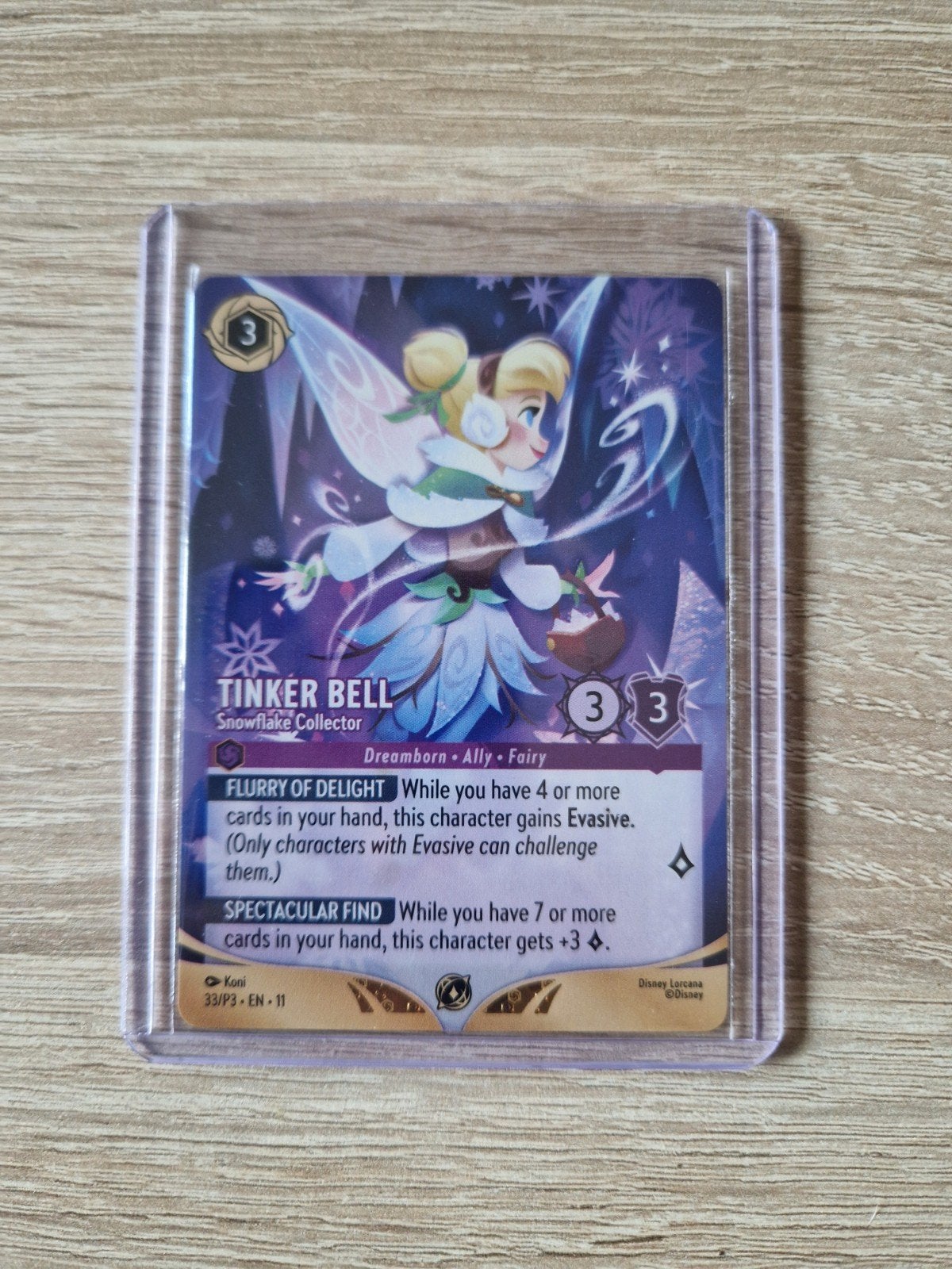 Tinker Bell snowflake collector #33/P3 11WSP lorcana disney, Ophalen of Verzenden, Zo goed als nieuw, Losse kaart