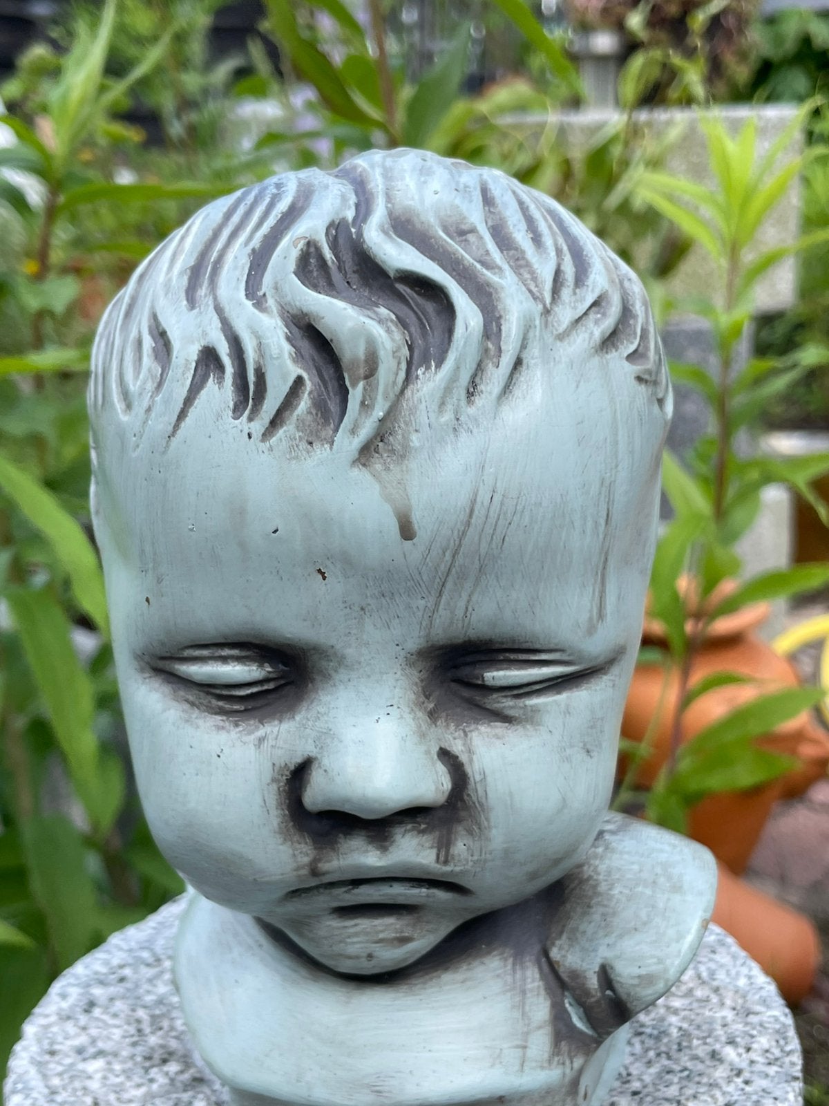 Vintage Baby Borstbeeld - Tuin- of Interieurdecoratie, Ophalen of Verzenden, Gebruikt, Overige materialen, Mensenbeeld
