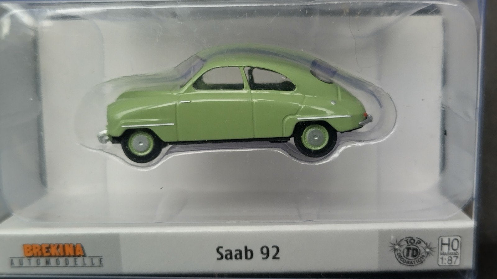 Saab 92 groen 1:87 H0 Brekina Pol, Auto, Verzenden, ., Brekina