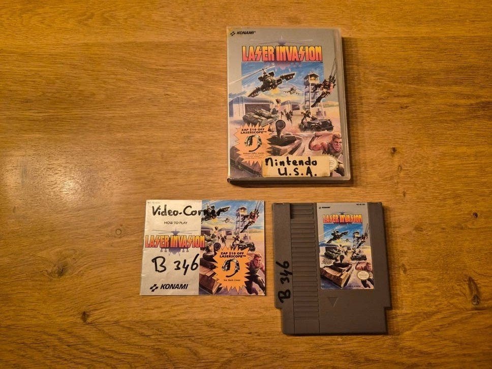 Laser Invasion (NTSC) voor Nintendo 8-bit - Werkt perfect!, Gebruikt, Shooter, 2 spelers, Ophalen of Verzenden