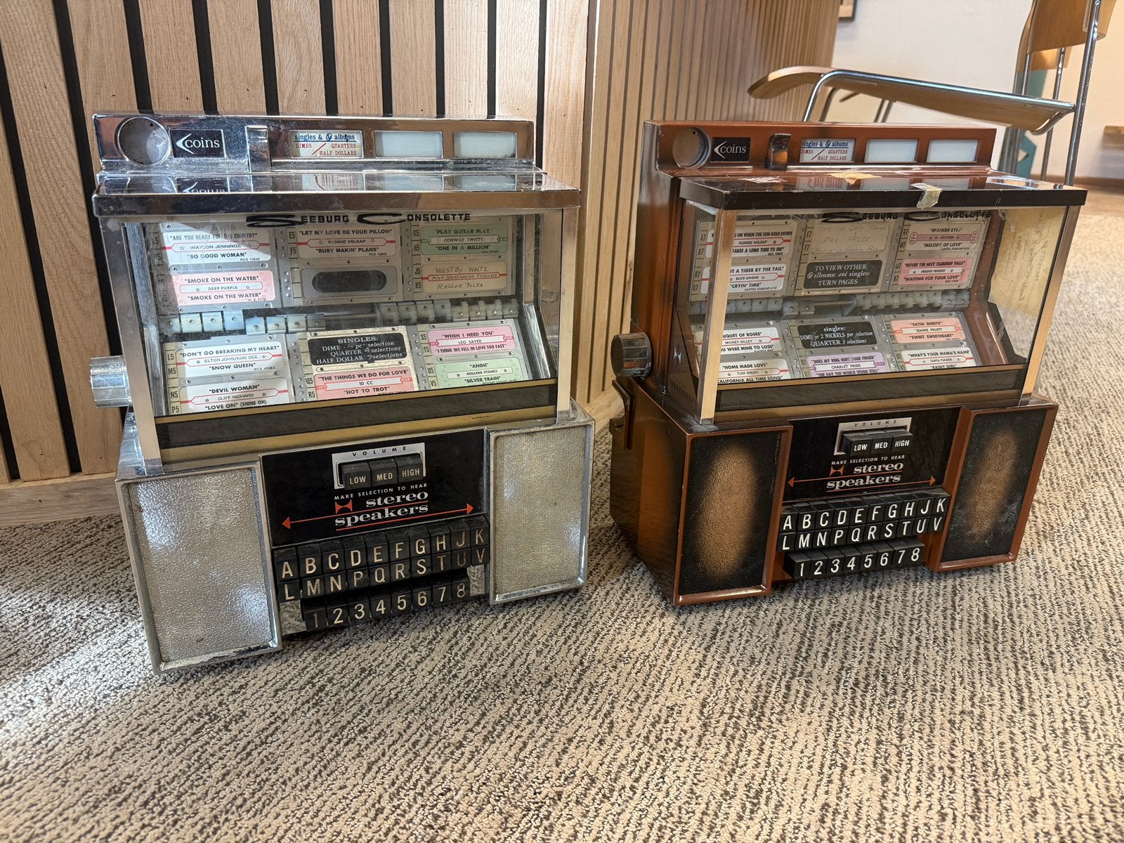 Seeburg Consolette wallboxen (2 stuks), Verzamelen, Automaten | Jukeboxen, Gebruikt, 1960 tot 1970, Seeburg, Ophalen