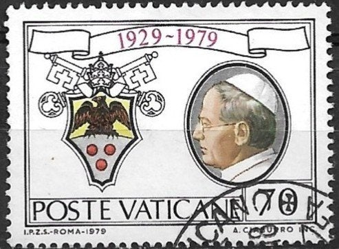 Vaticaanstad 1979 mi.749 PAUS PIUS XI nom.70L, Postzegels en Munten, Verzenden, Overige landen, Gestempeld