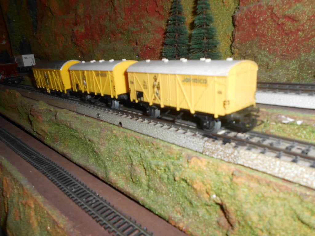 Märklin 4509 2x en 4414 1x, 3 bananen wagons, Wisselstroom, Ophalen of Verzenden, Märklin, Gebruikt