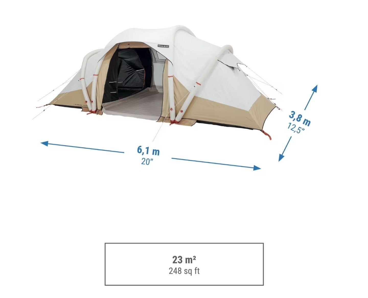 Te huur: QUECHUA Opblaasbare tent 4 pers, Caravans en Kamperen, Tenten, Ophalen