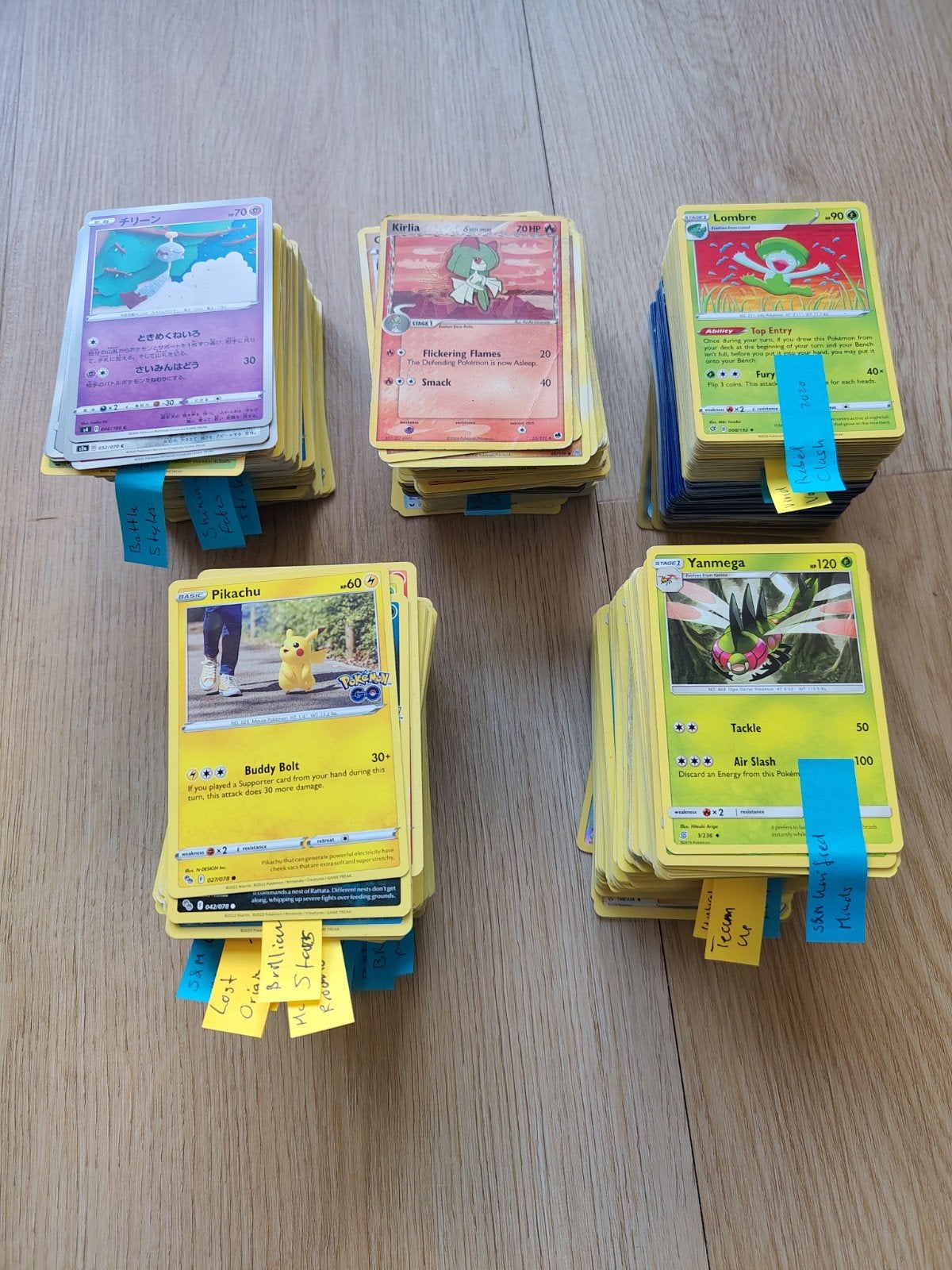 Grote bulk Pokémon kaarten - Diverse sets, +-850 kaarten, Ophalen of Verzenden, Gebruikt, Meerdere kaarten