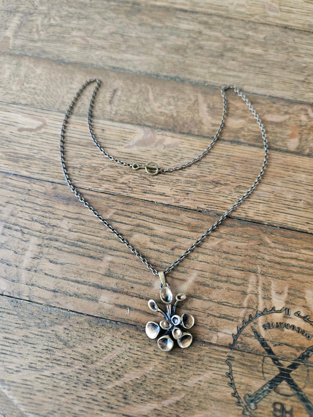 Hannu Ikonen "Rendiermos" Bronzen Ketting (Jaren '70), Gebruikt, Bruin, Ophalen of Verzenden, Overige materialen