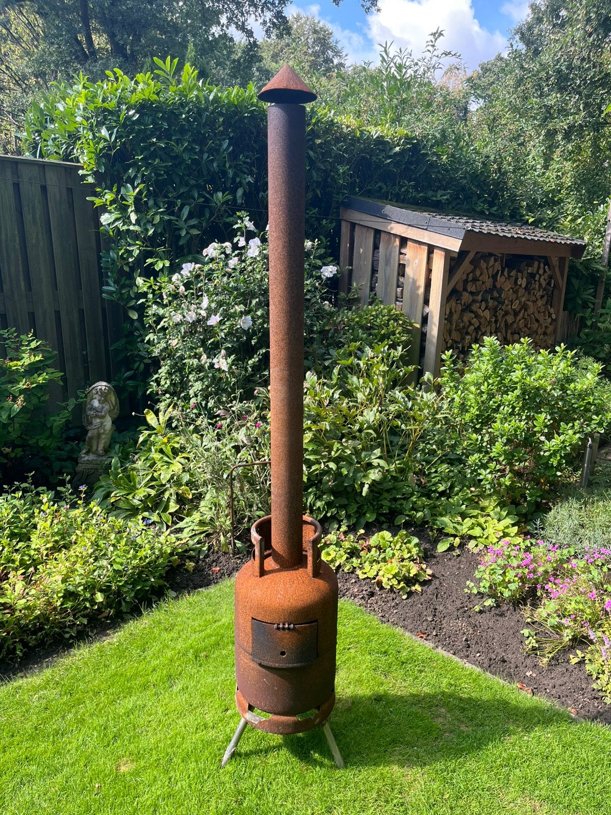 Terraskachel. Tuin kachel. Tuin haard, Ophalen, Gebruikt