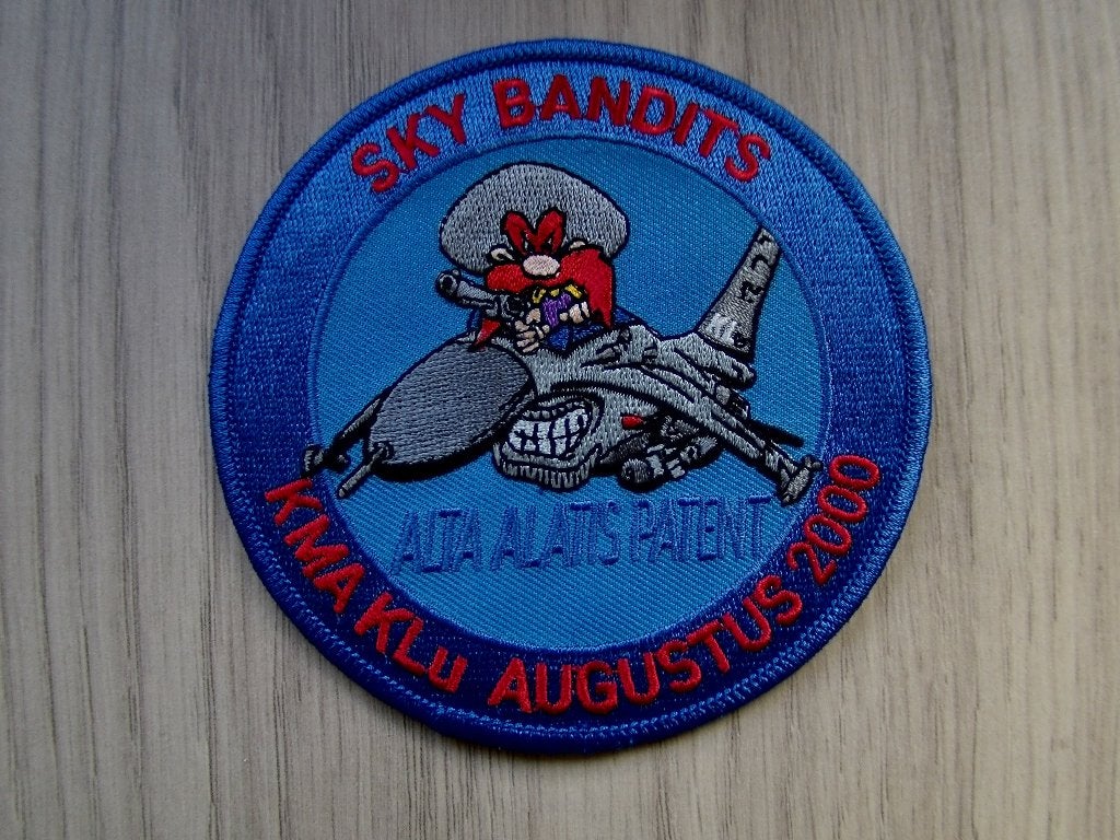 Patch RNLAF KMA KLU Augustus 2000 'Sky Bandits', Verzenden, Luchtmacht, Nederland, Embleem of Badge