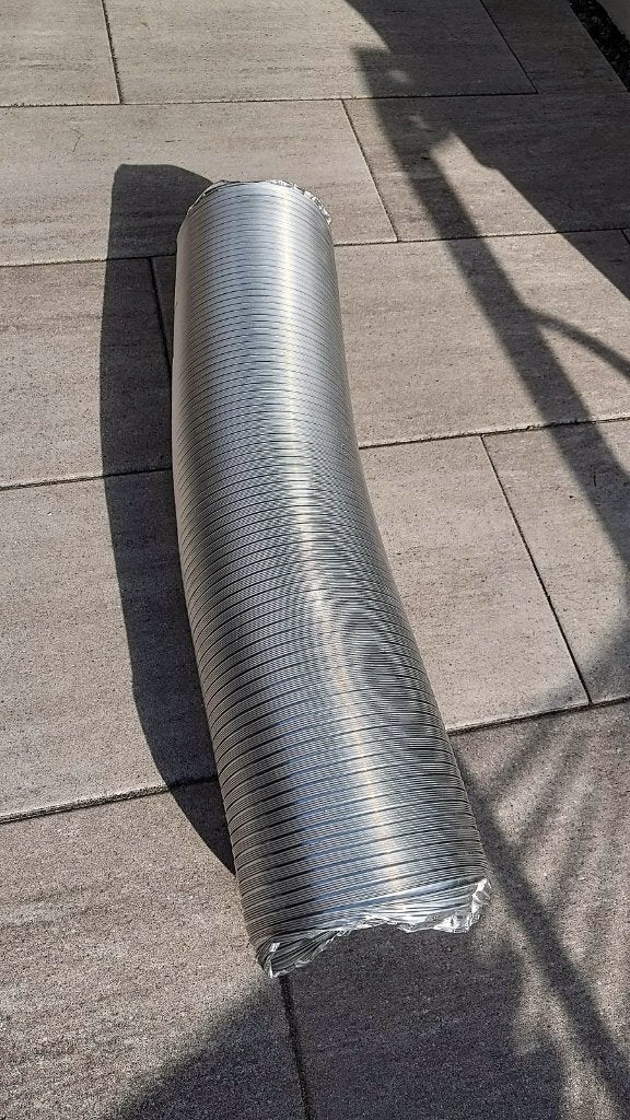 Semi-flexibele alu buis 150 mm ca. 3 m, afzuigkap/airco, Doe-het-zelf en Verbouw, Ophalen of Verzenden, Zo goed als nieuw, Afzuiger