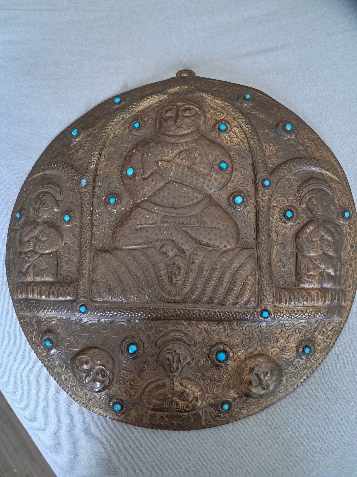 Antiek sierlijk wandpaneel, 32 cm, Ophalen of Verzenden