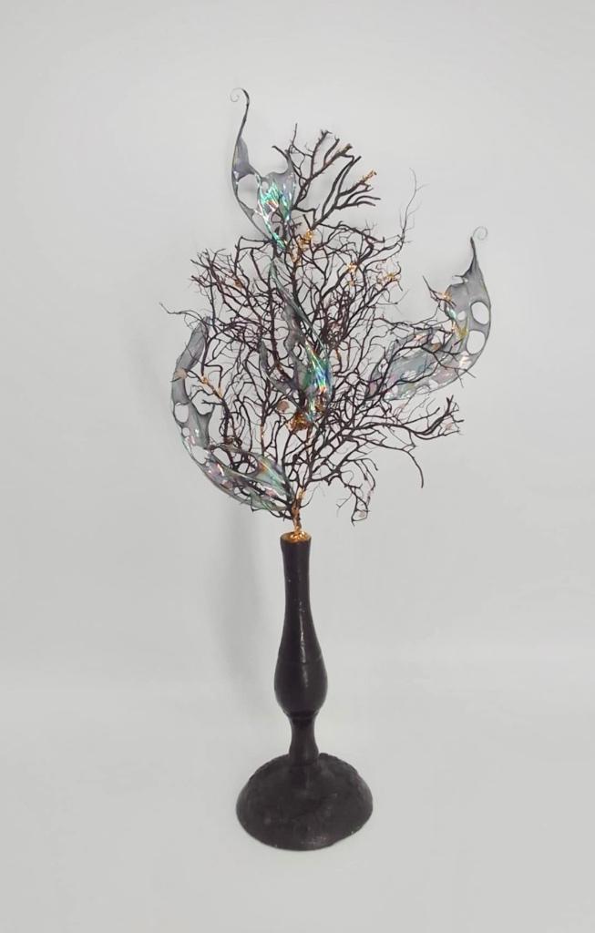Unieke zeewaaier sculpture met iriserende elementen, Ophalen of Verzenden