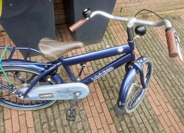 20 inch jongensfiets jeanslook, Ophalen, Terugtraprem, Bike fun kids, Gebruikt