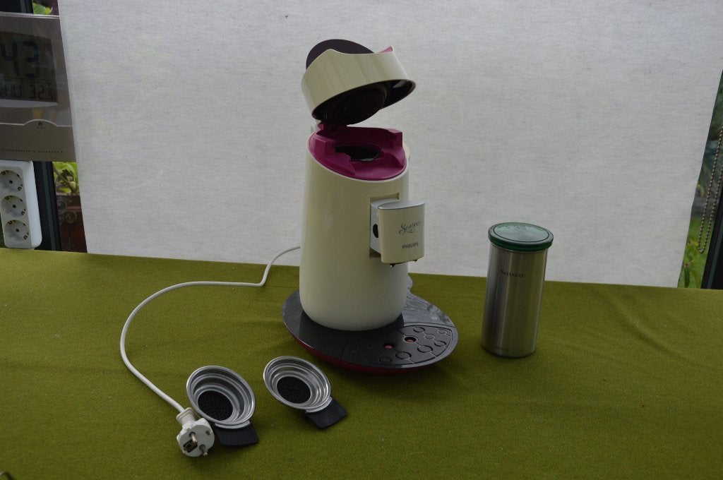 Philips Senseo wit met roze Type HD 7870 met Brabantia bus, Overige typen, Senseo, Gebruikt, Ophalen of Verzenden