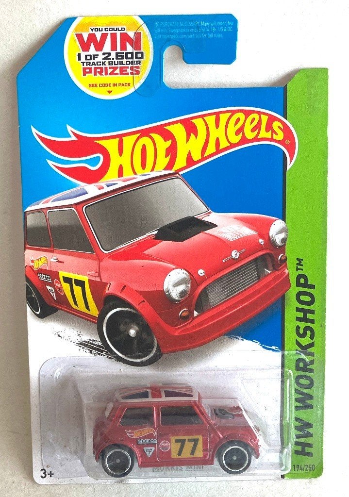 MINI rood UNION JACK Hot Wheels WORKSHOP All Stars #194/250., Ophalen, Zo goed als nieuw, Auto