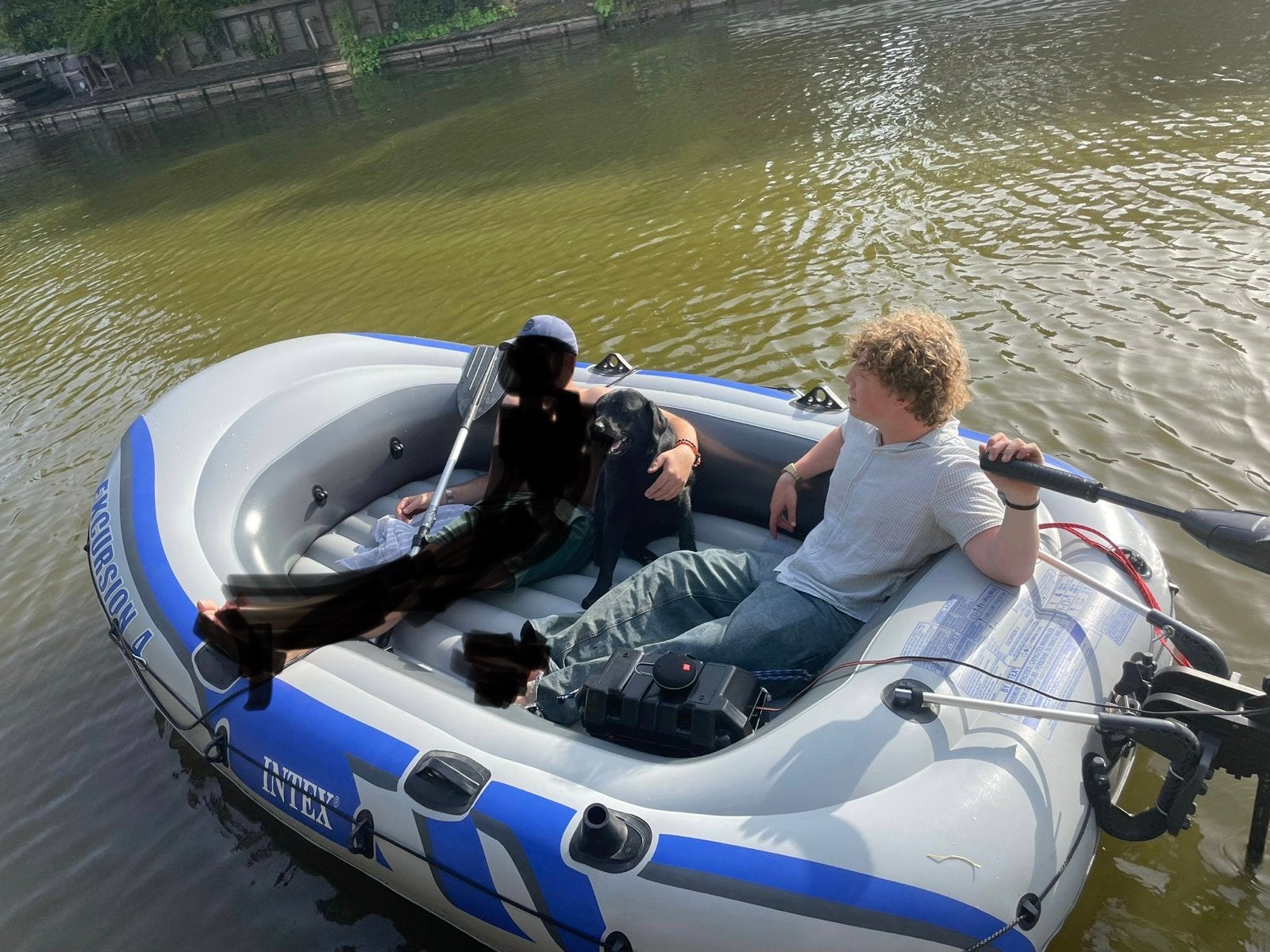 Intex Excursion 4 opblaasboot met elektrische motor, Ophalen, Gebruikt, Overige typen