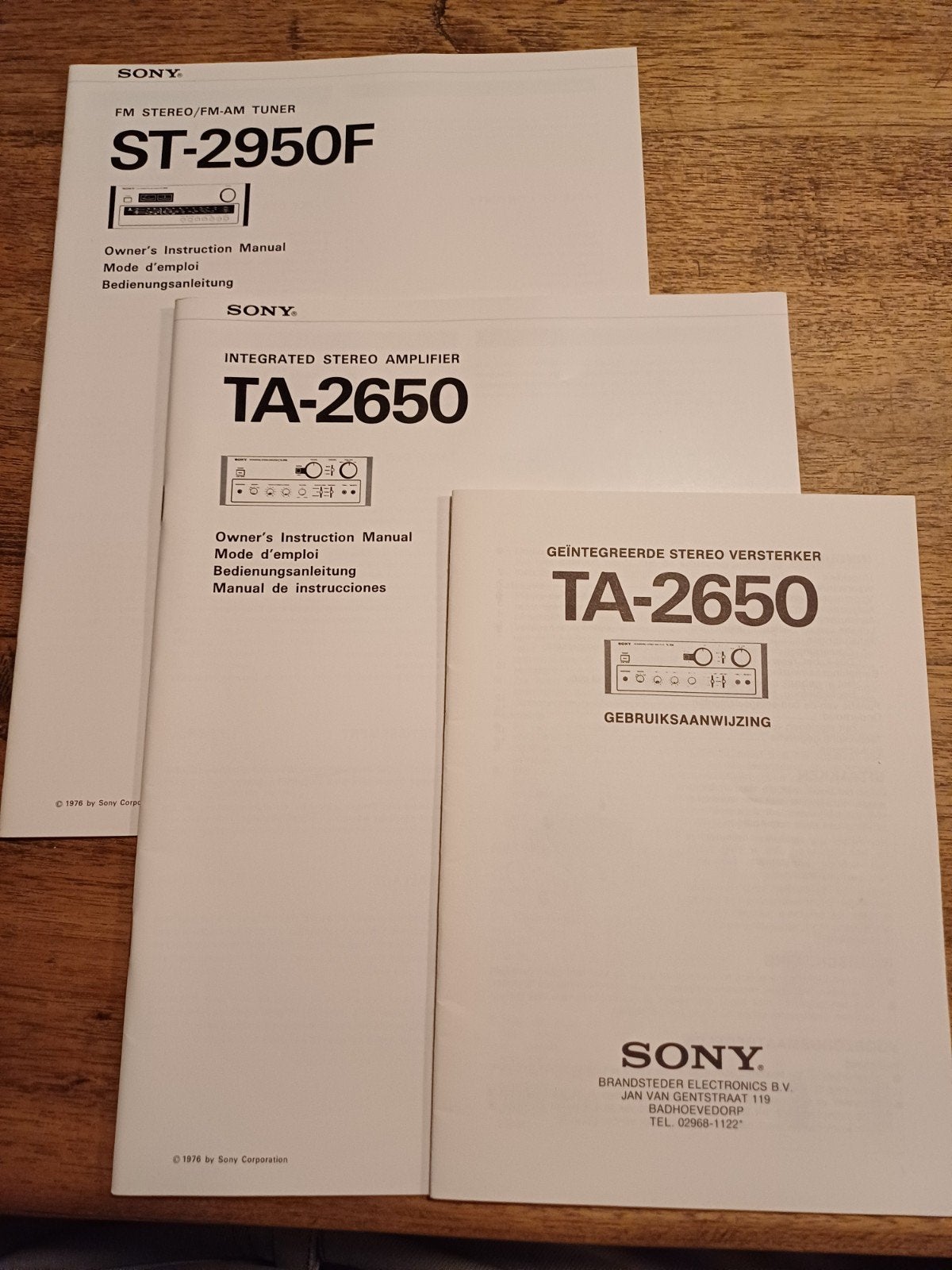 Handleidingen Sony ST-2950F Tuner & TA-2650 Versterker, Ophalen of Verzenden