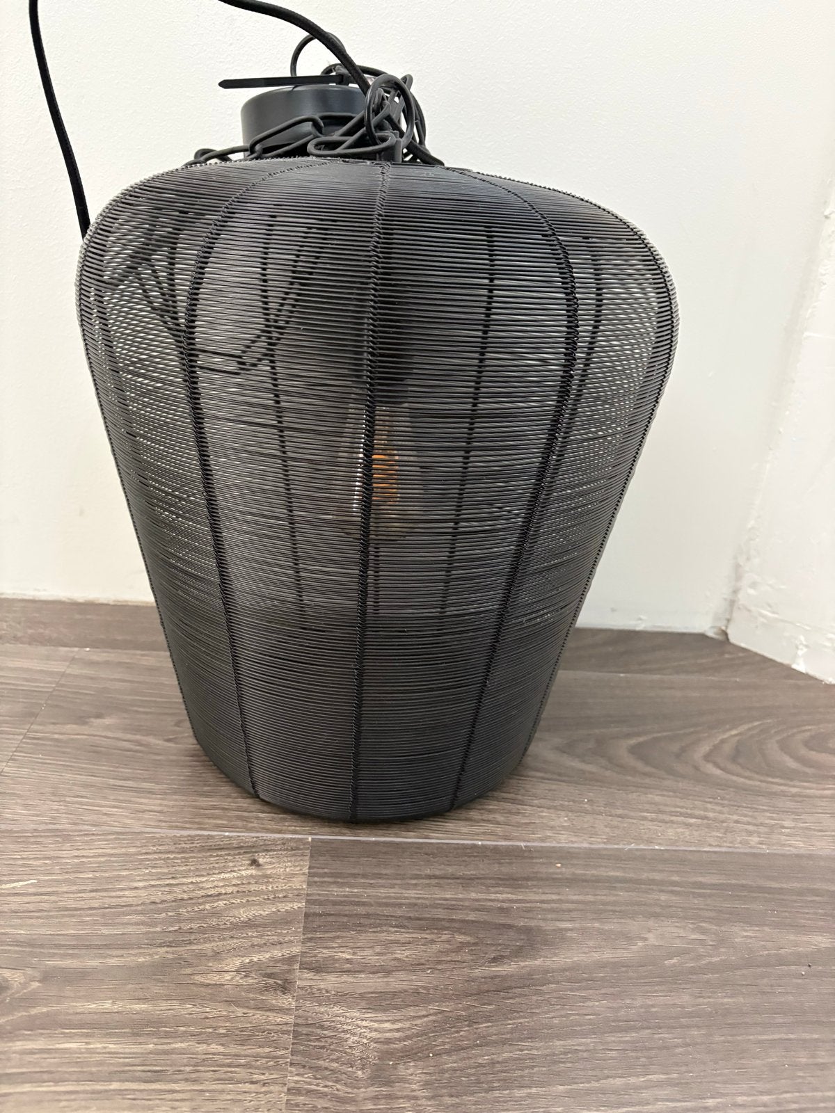 Zwarte draadlamp - Modern design hanglamp, Overige merken, Zwart, Overige fittingen, Zo goed als nieuw