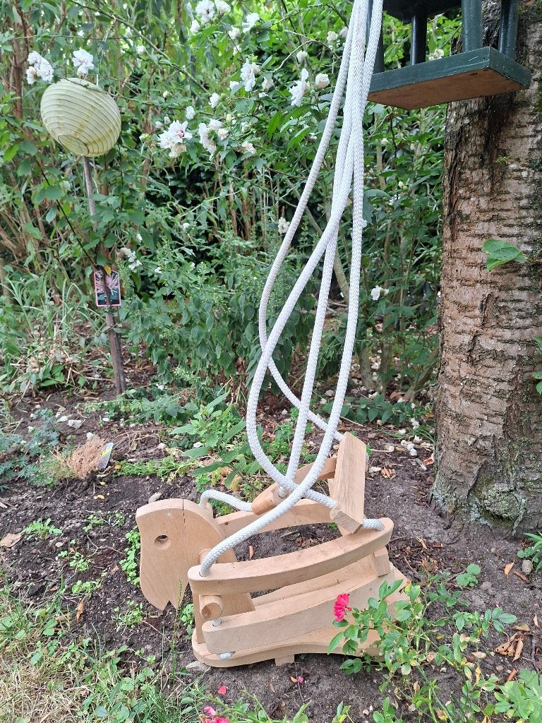 schommel paard naturel voor de peuter duurzaam hout, Kinderen en Baby's, Ophalen, Nieuw, Schommel