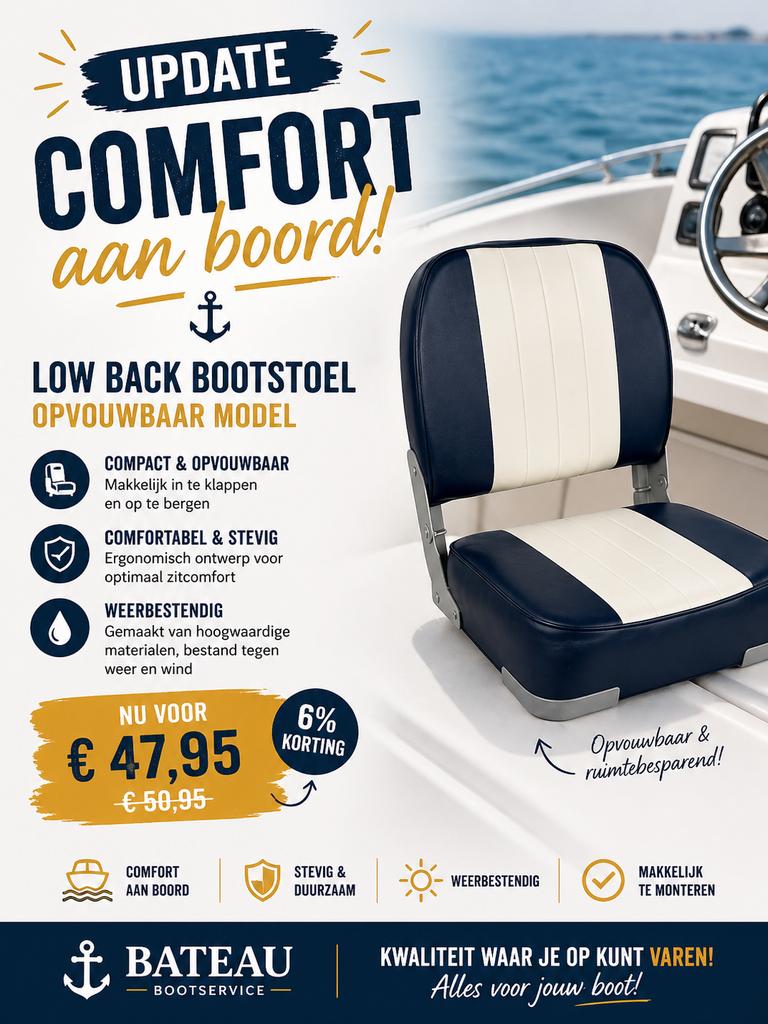 Bootstoel neerklapbaar, Watersport en Boten, Accessoires en Onderhoud, Nieuw, Interieur en Kussens, Ophalen of Verzenden