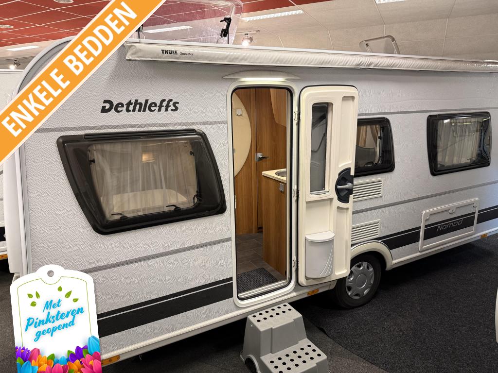 DETHLEFFS NOMAD 470 EL 2 APARTE BEDDEN RONDZIT LUIFEL, Caravans en Kamperen, Caravans, Standaardzit, Bedrijf, Overige typen, Tot en met 4