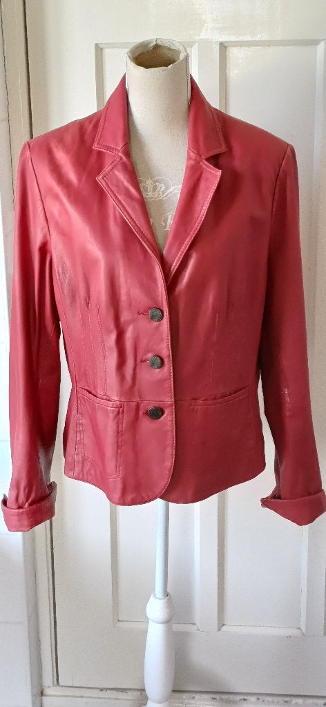 Prachtig donkerrood leren jasje van ARMA     mt. 44, Kleding | Dames, Verzenden, Maat 42/44 (L), Zo goed als nieuw, Jasje