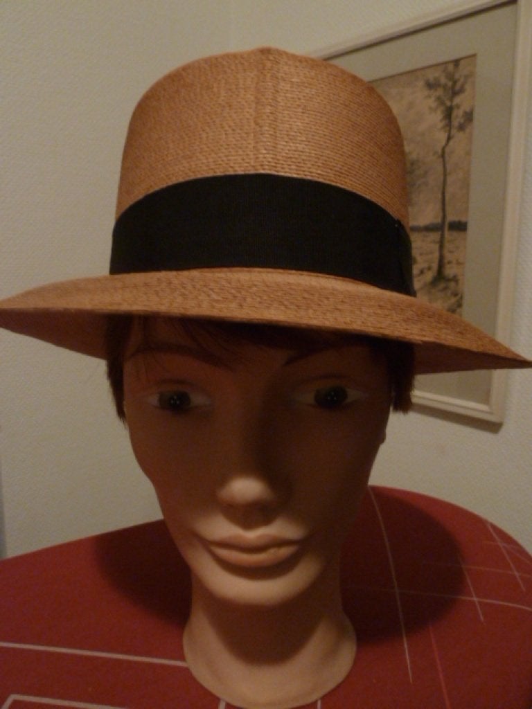 London vintage Panama hoed, model Optimo, zwart zijden band, Kleding | Dames, Hoeden en Petten, 56 of 57 cm (M, 7 of 7⅛ inch)