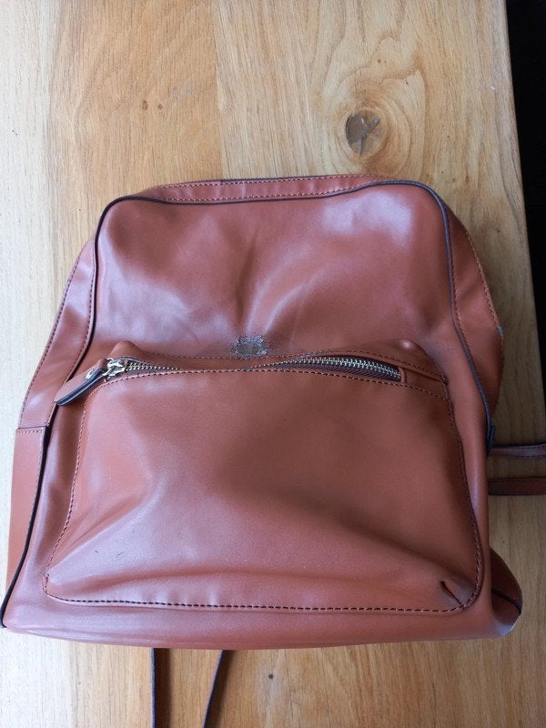 Asos cognac kleurig rugzakje, Sieraden, Tassen en Uiterlijk, Tassen | Rugtassen, Overige merken, Gebruikt, 25 tot 40 cm, Ophalen of Verzenden