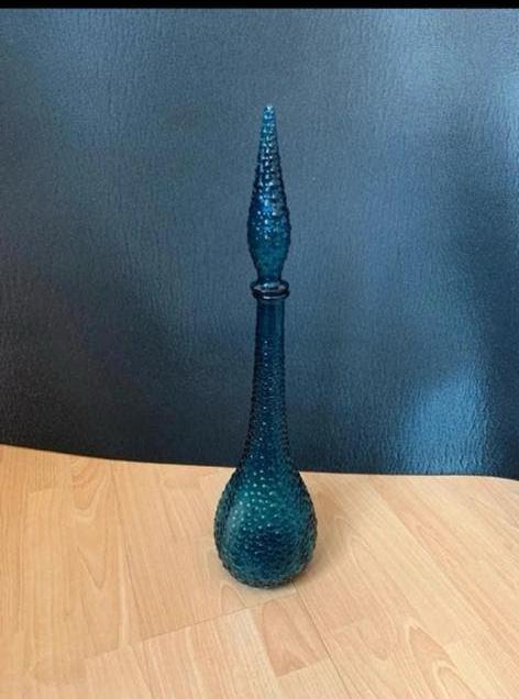 Empoli Peacock Diamond Genie Bottle, 56cm, Blauw, Ophalen of Verzenden, Minder dan 50 cm, Glas