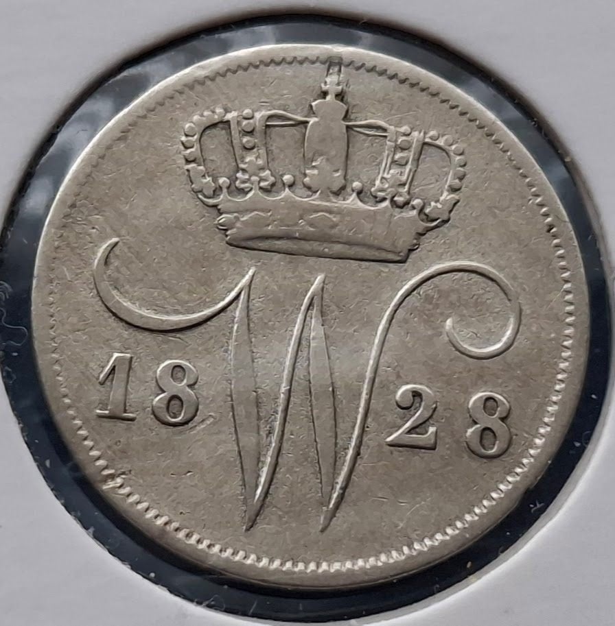 Nederland 10 cent 1828 Willem I ( Brussel ) *, Verzenden, Zilver, 10 cent, Koning Willem I