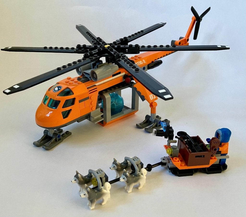 Lego City 60034 Arctic Helikopterkraan met hondenslee, City, Lego, Inclusief instructies, Ophalen of Verzenden