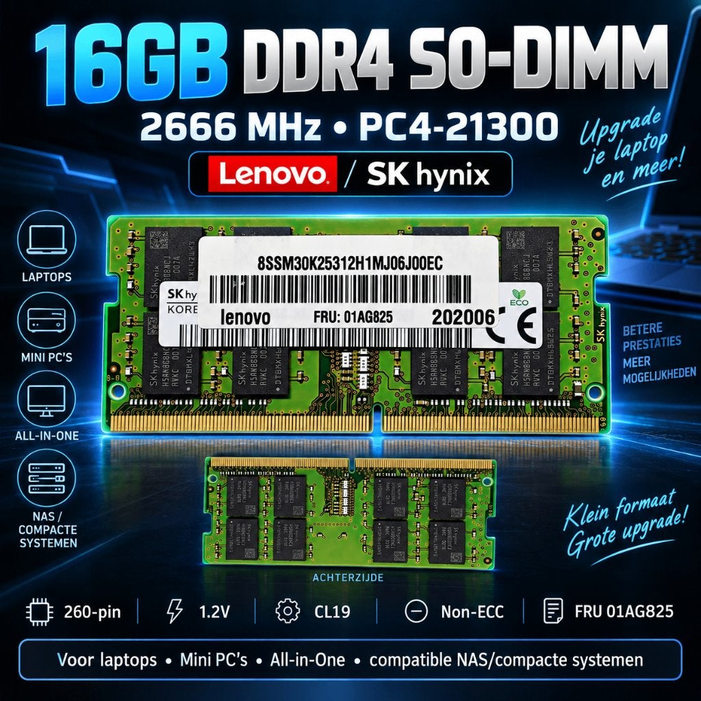 16GB DDR4 2666MHz SO-DIMM Lenovo / SK hynix Laptop RAM, Computers en Software, DDR4, Ophalen of Verzenden, Zo goed als nieuw, Laptop