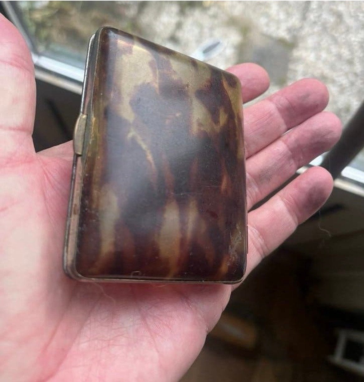 Vintage sigarettenhouder - Schildpadmotief, Ophalen of Verzenden