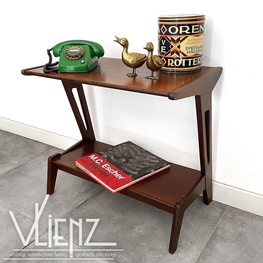 Mid Century, vintage Webe audiomeubel, tafel, sidetable, Ophalen, Gebruikt, 50 tot 100 cm, Webe