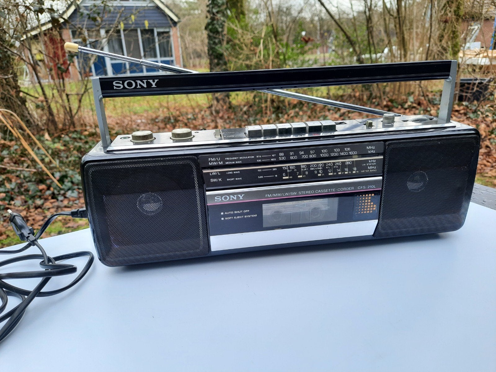 Vintage Sony CFS-210L Cassette-Corder - FM/MW/LW/SW Stereo, Ophalen of Verzenden, Enkel, Sony