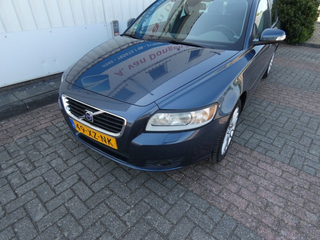 Volvo V50 1.6 EDITION II,Clima,Cruise,Leer,DealerOH,Incl NWE, Voorwielaandrijving, Gebruikt, 4 cilinders, Blauw