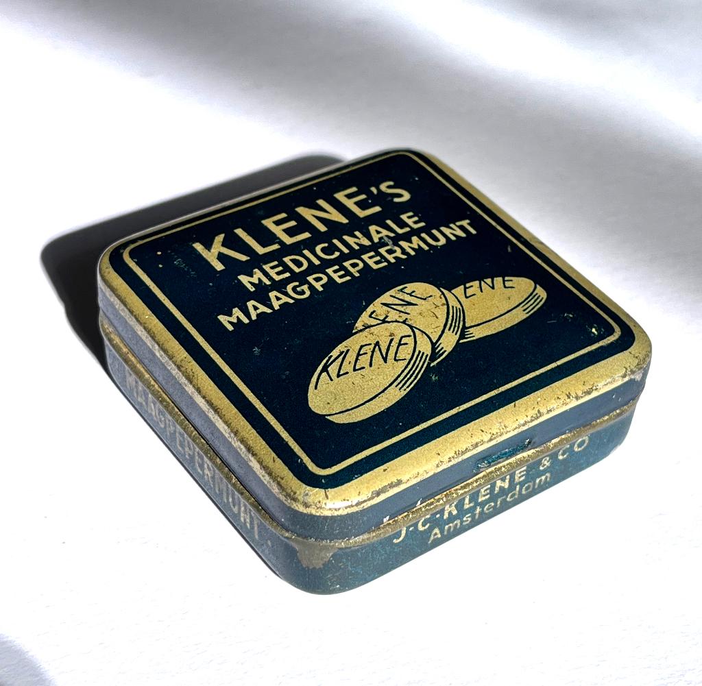 J.C. Klene & Co Klene's Medicinale Maagpepermunt Amsterdam, Verzamelen, Blikken, Ophalen of Verzenden, Gebruikt, Overige, Overige merken