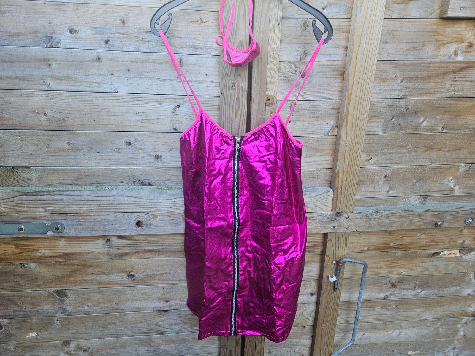 Nieuwe Roze Metallic Jurk - Feestelijke Mini Jurk, Ophalen of Verzenden, Roze, Overige typen