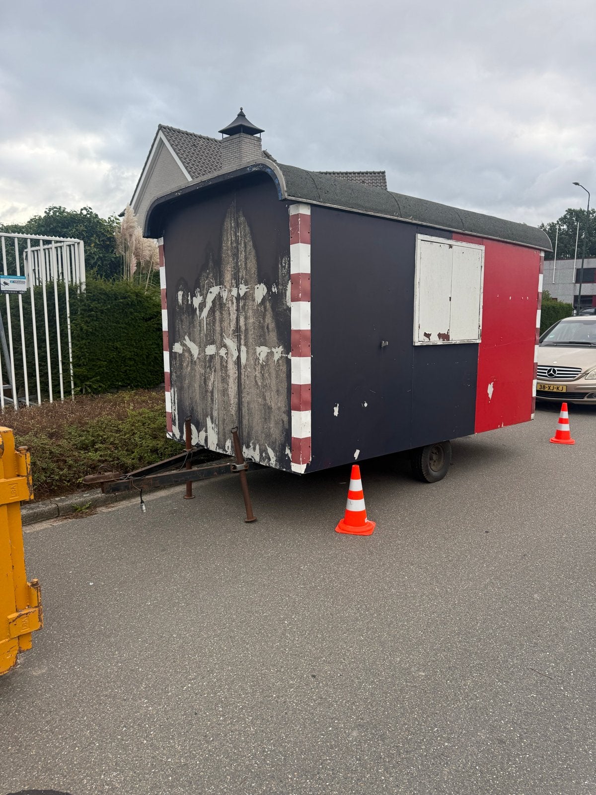 Pipowagen Schaftkeet met lange tafel en koffiecorner, Ophalen of Verzenden, Gebruikt