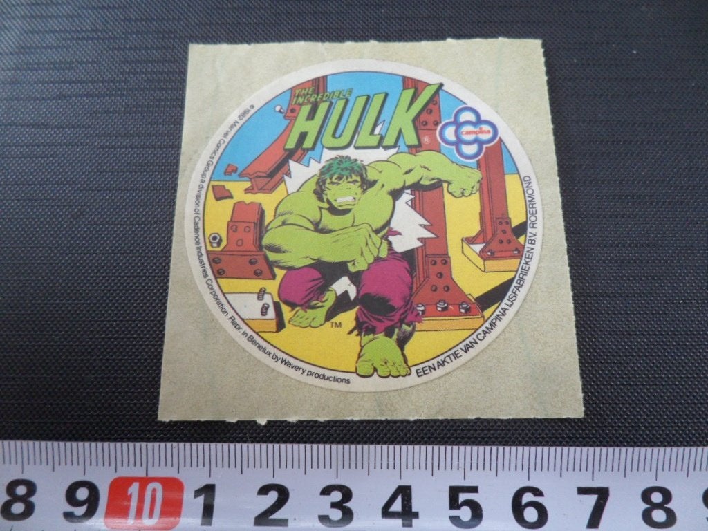 sticker 177 strip the incredible HULK - campina ijsfabrieken, Ophalen of Verzenden, Zo goed als nieuw
